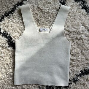 Mango Off-White Knit Top